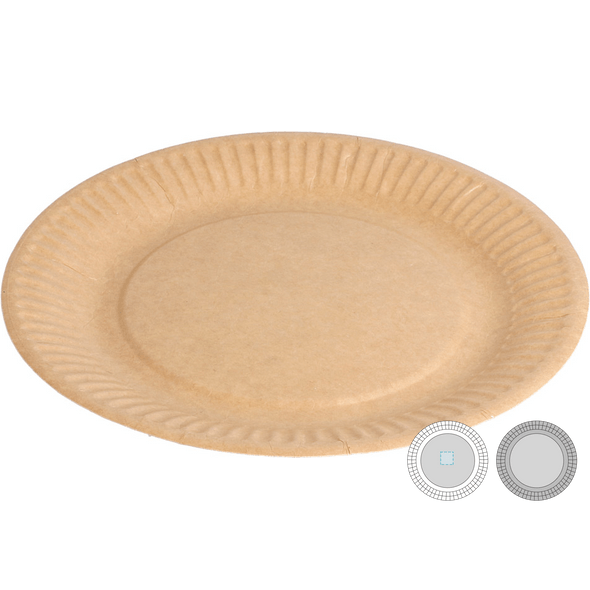 Runde Teller mit geprägter biolackierter Karte